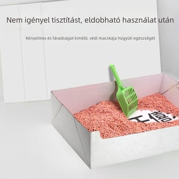 Egyszer használatos macskaalomtál, félnyitott, nagy, hordozható és összecsukható utazáshoz