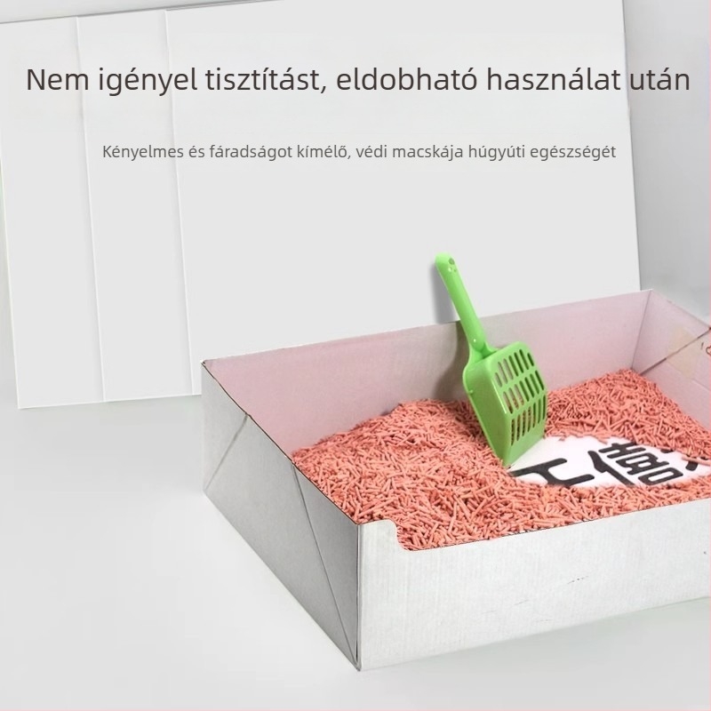 Egyszer használatos macskaalomtál, félnyitott, nagy, hordozható és összecsukható utazáshoz