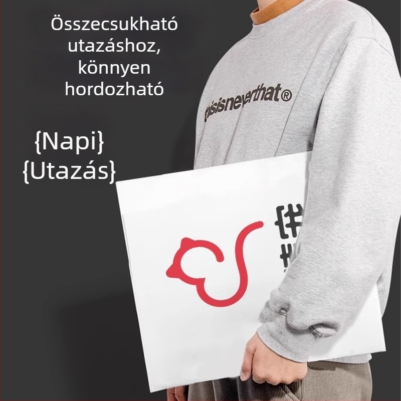 Egyszer használatos macskaalomtál, félnyitott, nagy, hordozható és összecsukható utazáshoz