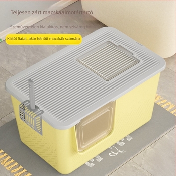 Macskaalom tálca, teljesen zárt, félig zárt kialakítás, anti-szórás, minden egyben, PVC anyag.