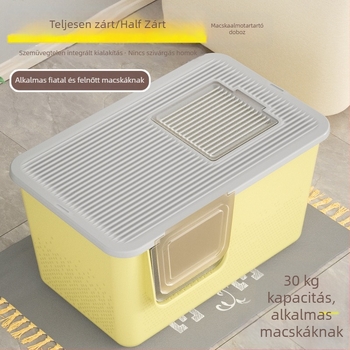 Macskaalom tálca, teljesen zárt, félig zárt kialakítás, anti-szórás, minden egyben, PVC anyag.
