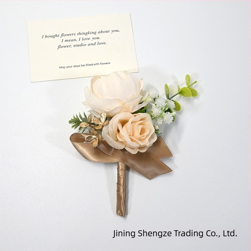 Erdei stílusú esküvői corsage - műszálas szalagból készült koszorú vőlegényeknek és koszorúslányoknak, apának és anyának