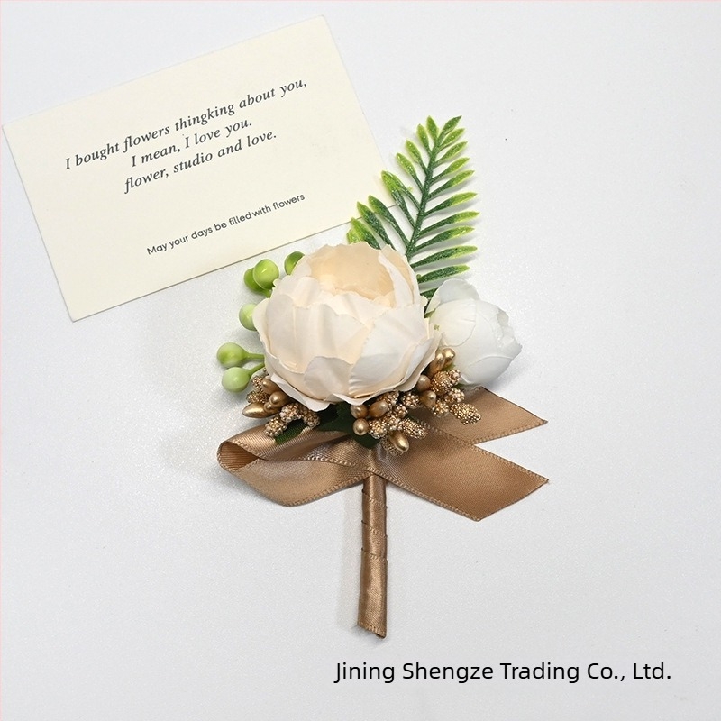 Erdei stílusú esküvői corsage - műszálas szalagból készült koszorú vőlegényeknek és koszorúslányoknak, apának és anyának