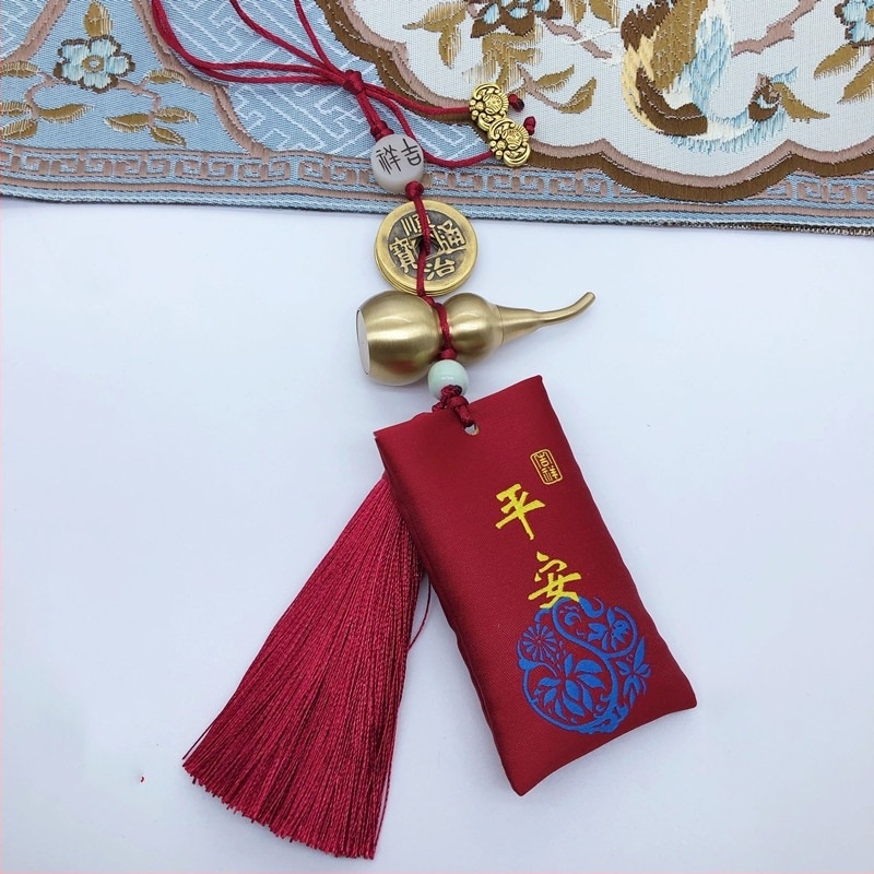 Réz tök alakú autós függő, szageltávolító funkcióval, hagyományos kínai stílus