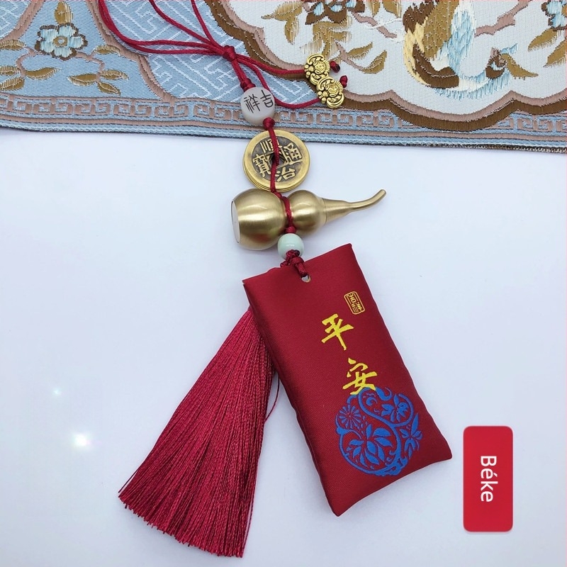 Réz tök alakú autós függő, szageltávolító funkcióval, hagyományos kínai stílus