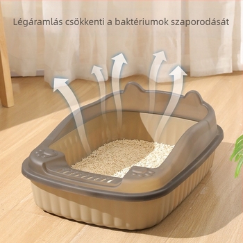 Macska almotálca anti-splash kialakítással, fél-zárt dizájn, kölyökmacskáknak, PP anyag
