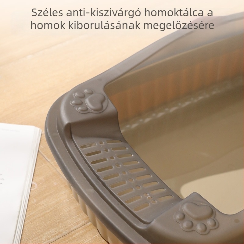 Macska almotálca anti-splash kialakítással, fél-zárt dizájn, kölyökmacskáknak, PP anyag