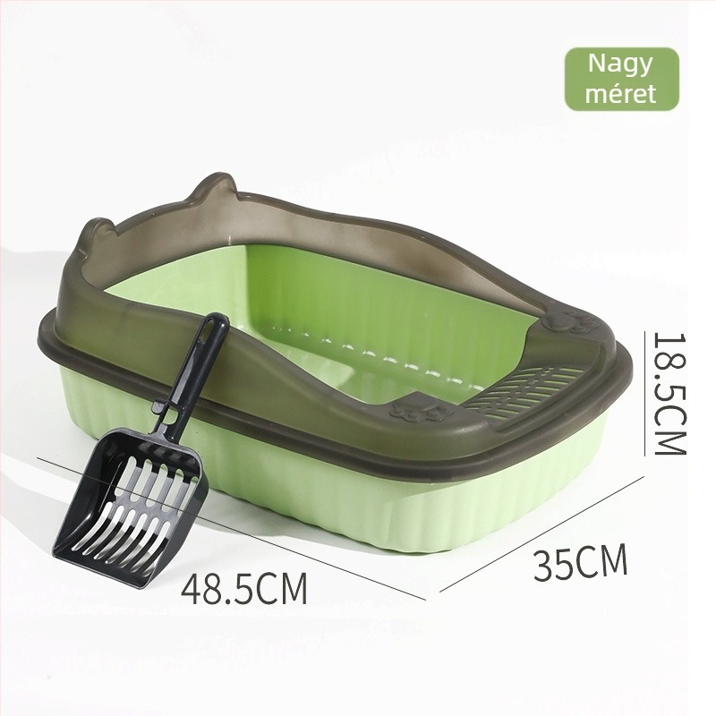 Macska almotálca anti-splash kialakítással, fél-zárt dizájn, kölyökmacskáknak, PP anyag