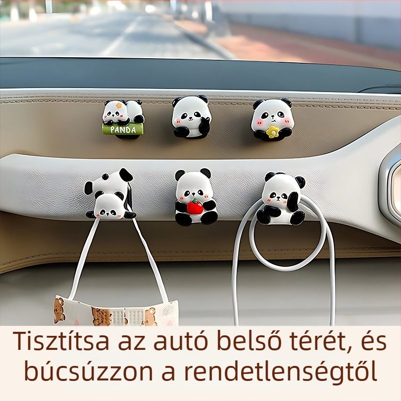 Autóba szerelhető kampó, ragasztó nélküli, modern kialakítás, több horog belső tároláshoz