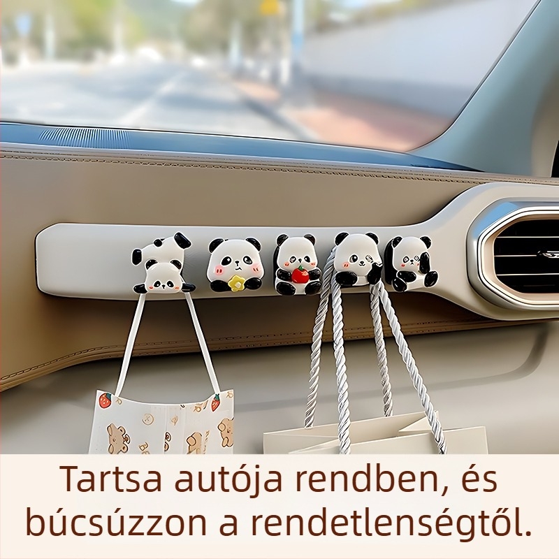 Autóba szerelhető kampó, ragasztó nélküli, modern kialakítás, több horog belső tároláshoz