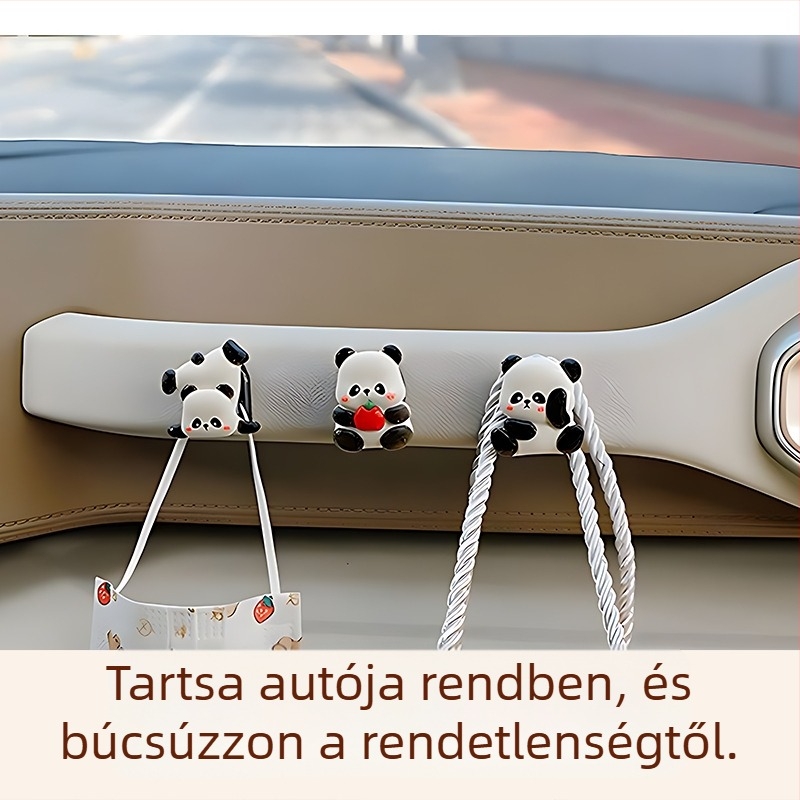 Autóba szerelhető kampó, ragasztó nélküli, modern kialakítás, több horog belső tároláshoz