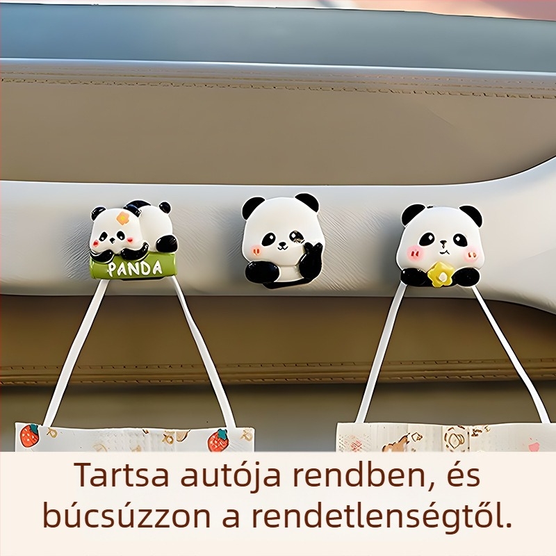 Autóba szerelhető kampó, ragasztó nélküli, modern kialakítás, több horog belső tároláshoz