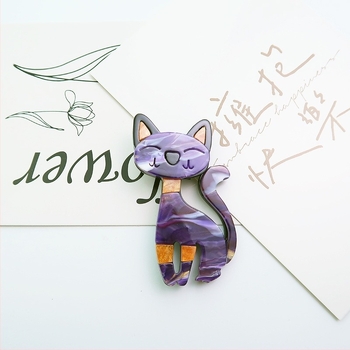 Macskát formázó akril brooch, rajzfilmszerű stílus, környezetbarát feldolgozás, dekoráció, ajándék, uniszex