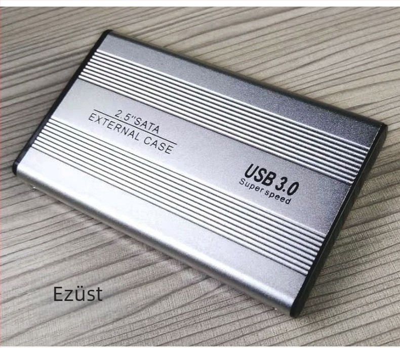 SATA merevlemez külső tok USB 3.0, alumínium ötvözet, külső tokozás, támogatás akár 2000 GB
