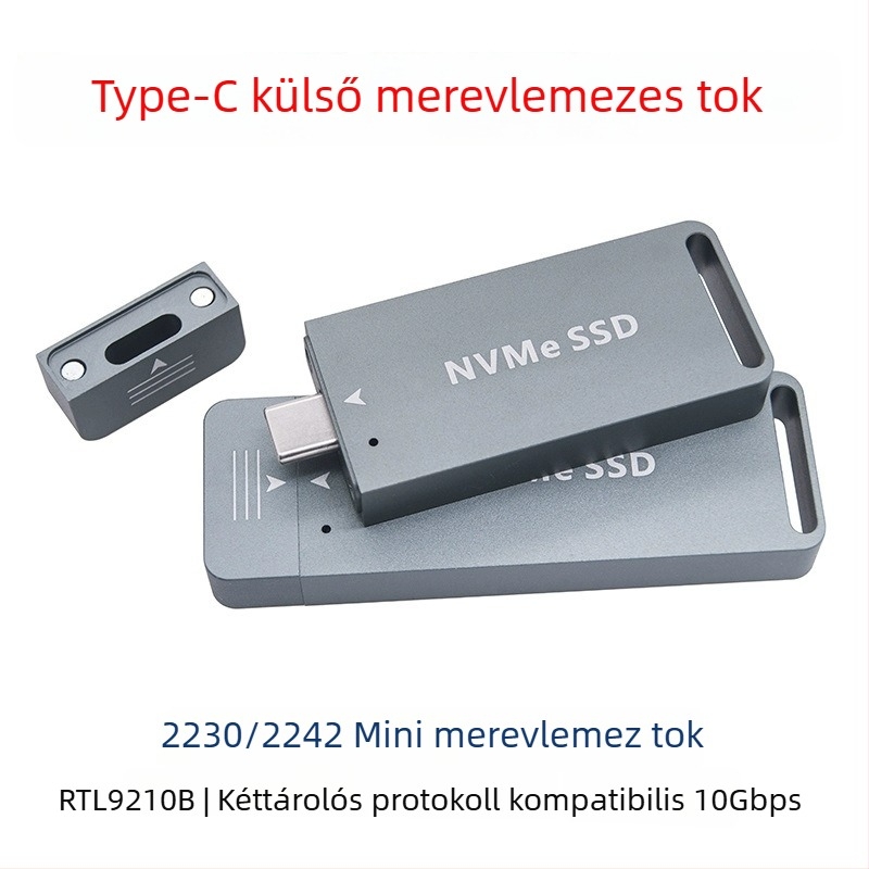M.2 NVMe NGFF Type-C SSD tok, 2230/2242, 10Gbps USB-C, közvetlen bedugható