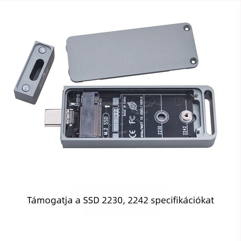 M.2 NVMe NGFF Type-C SSD tok, 2230/2242, 10Gbps USB-C, közvetlen bedugható