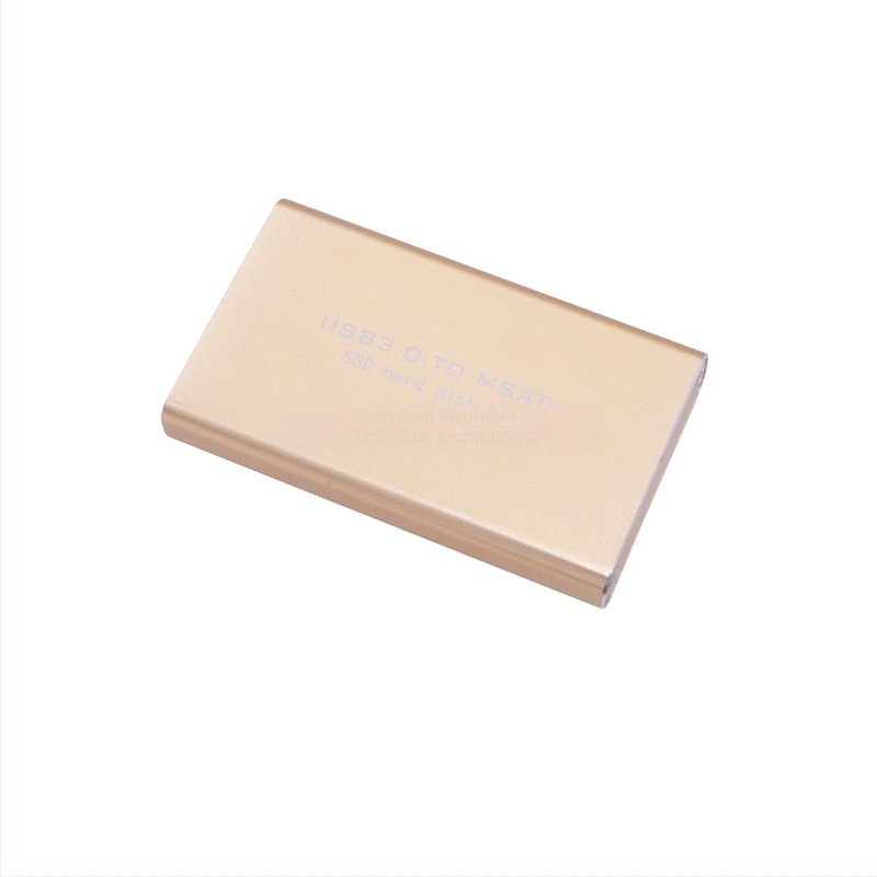 MSATA-USB 3.0 hordozható tok alumínium ötvözetből YM630, USB 3.0 interfész, alumínium ház, korlátlan kapacitás, akár 6 GB/s