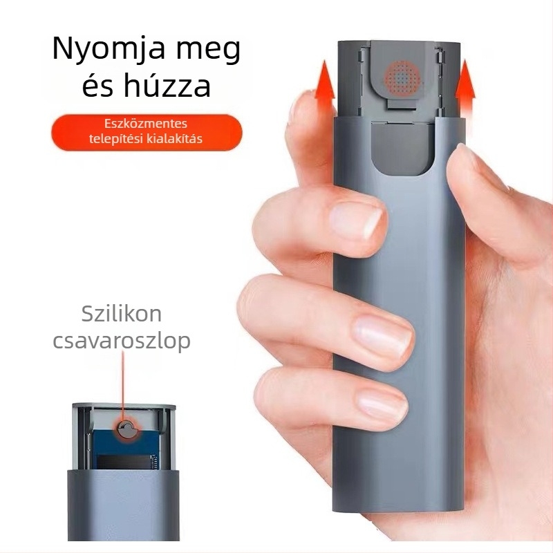 M.2 NVMe NGFF külső SSD tok, kettős protokoll USB 3.1 Gen2-vel, alumínium-magnézium ötvözet test, 2 TB-ig támogatás, 10 Gbps átviteli sebesség