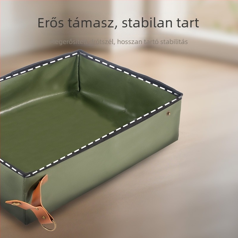 Hordozható, összecsukható macskaalom-tál autóban és külső használatra, újrahasználható, fröccsenésálló