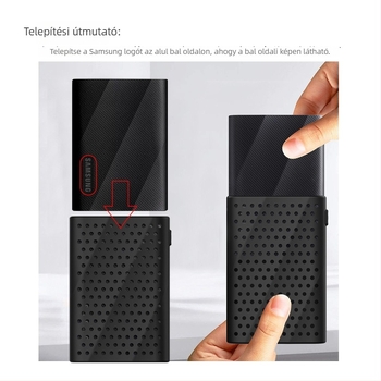 Szilikon tok Samsung T9 SSD-hez – ütésálló, rezgésvédő, hőelvezetés; Modell T9; Pánttal a hordozáshoz