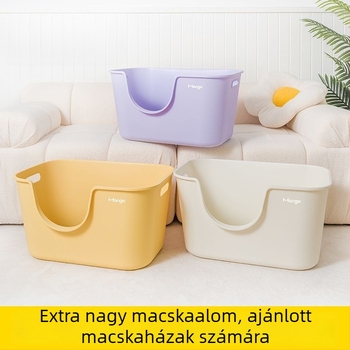 Nagyméretű macskaalomtál, megemelt és megerősített, antifröccsenés, nyitott típusú, otthoni használatra (PVC; Nincs okos funkció)
