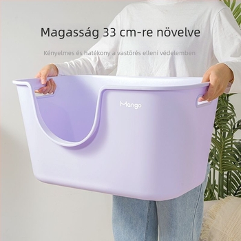 Nagyméretű macskaalomtál, megemelt és megerősített, antifröccsenés, nyitott típusú, otthoni használatra (PVC; Nincs okos funkció)