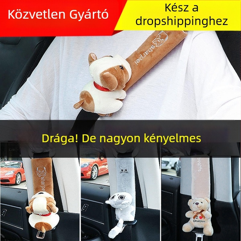 Autó biztonsági öv vállpárna – karikatúra dizájn, 100% pamut, Emperor Shangbao márka, Guangdong eredet