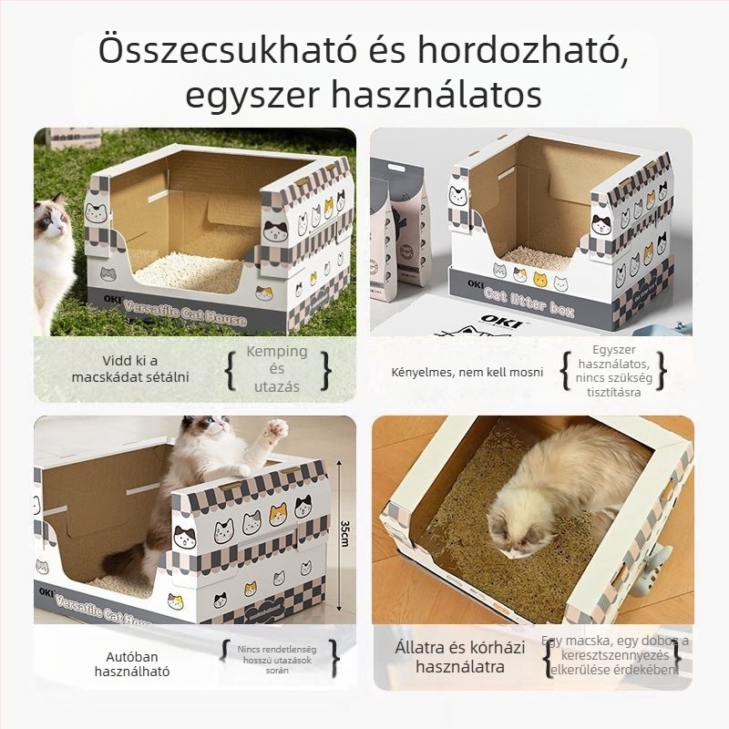 Egyszer használatos macskaalom-tál PVC-ből, vízálló és nedvességálló, hordozható kültéri és autóhasználatra