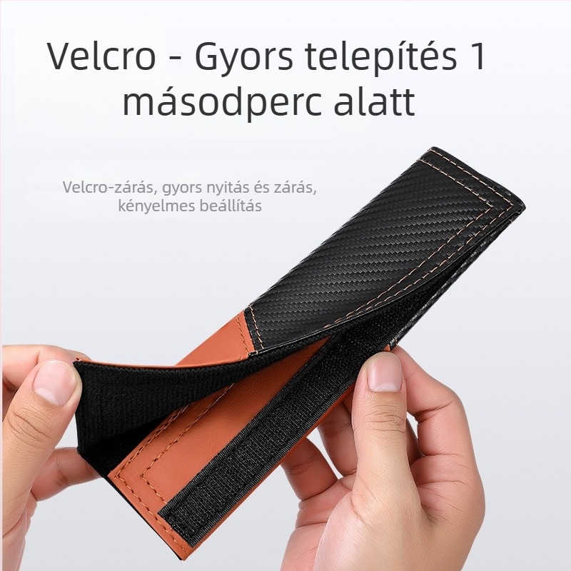 Yasi ni Autóöv vállvédő - bőr szénszálas patchwork, testreszabható, logó nyomtatva