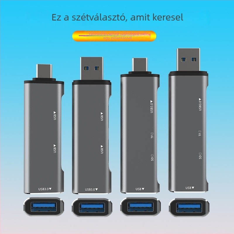 slovjo SRJ-303C USB-C hub 3-portos, 5 Gbps, külső tápellátás nélküli