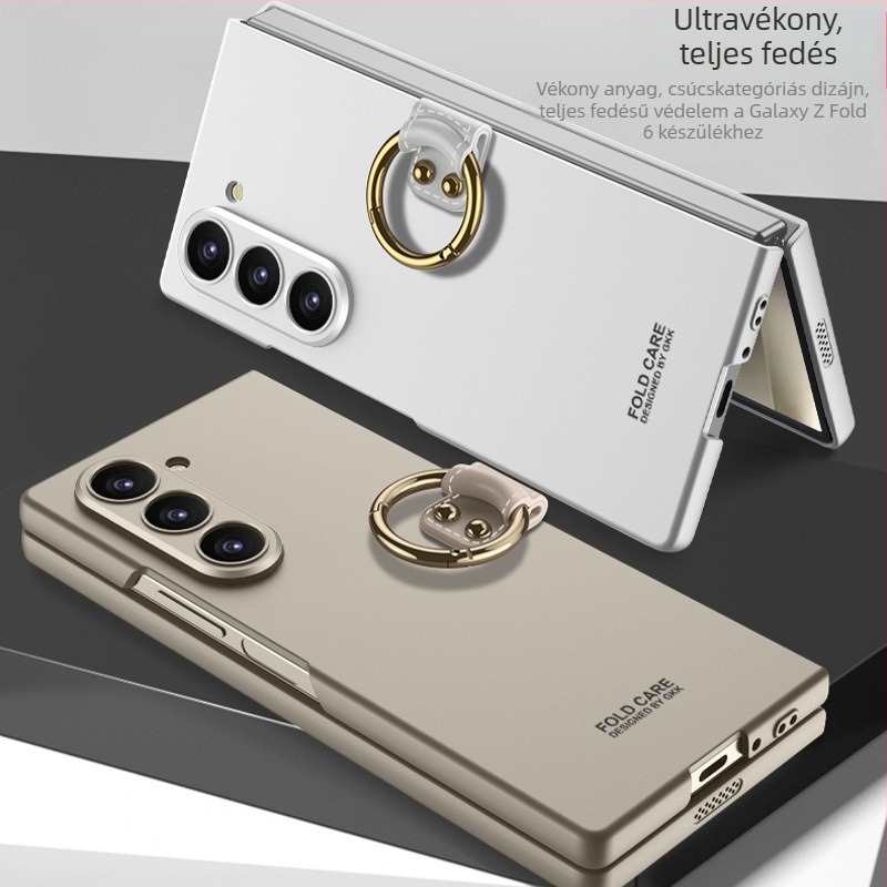Samsung Galaxy Z Fold6-hoz ultra vékony védőtok gyűrűs tartóval és pontos kameranyílásokkal