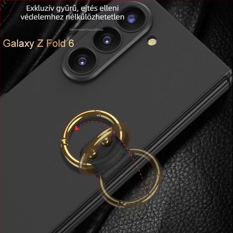 Samsung Galaxy Z Fold6-hoz ultra vékony védőtok gyűrűs tartóval és pontos kameranyílásokkal