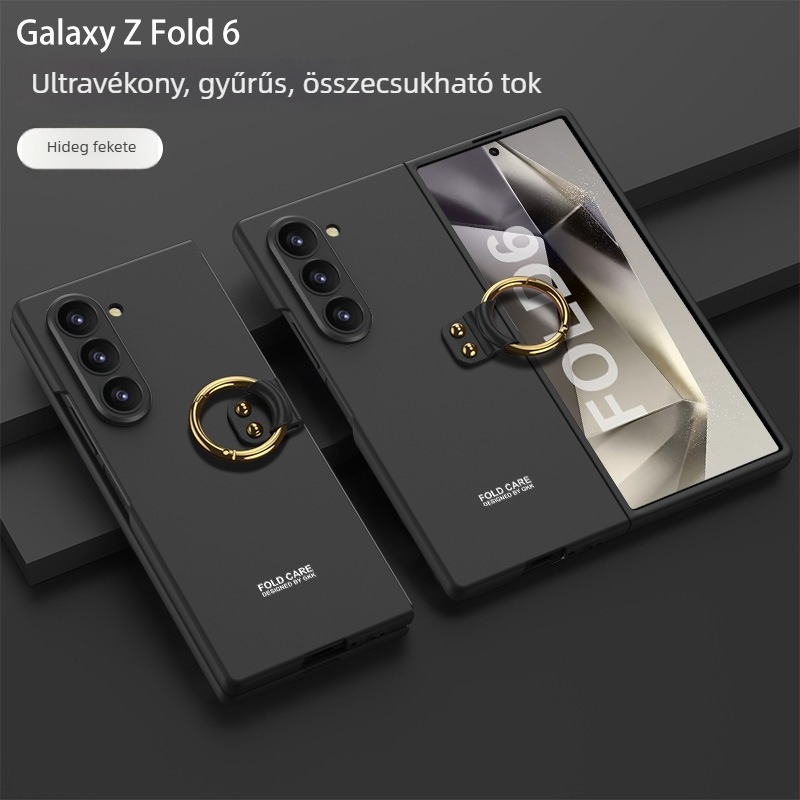 Samsung Galaxy Z Fold6-hoz ultra vékony védőtok gyűrűs tartóval és pontos kameranyílásokkal