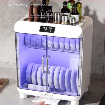 PP anyagú asztali edényszárító UV-diszinfekcióval, tálakhoz és tányérokhoz, európai stílus