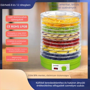 Gyümölcs-dehidratáló SX770-12, 12 réteg, 110-240V, 400W, 50/60Hz, Kudi