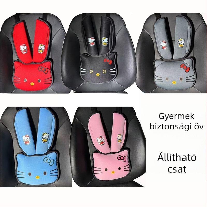 Macskafej-stílusú gyermekbiztonsági öv korlátozó és vállvédő autóhoz