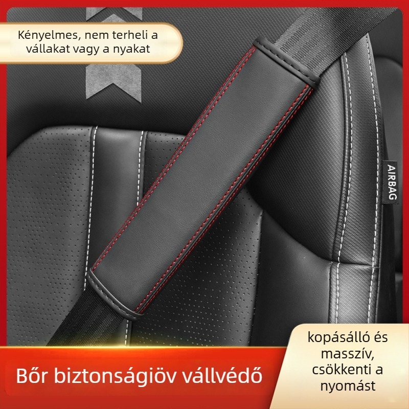 Bőr autóscél vállpárnák – kopásálló, hosszított és vastagabb, védelem a szorítás ellen, egész éves univerzális. Márka Nothing. Logó nyomtatás lehetséges. Testreszabás nélkül.