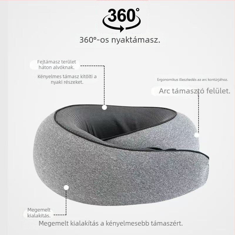 Memóriahabos U-alakú utazó nyakpárna, hordozható