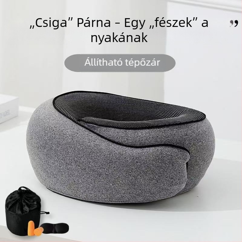Memóriahabos U-alakú utazó nyakpárna, hordozható
