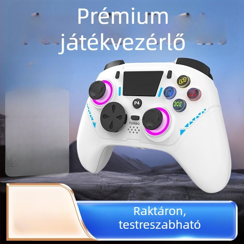 Makróprogramozású vezeték nélküli játékkontroller, Bluetooth, Type-C interfész, rezgés, kompatibil PS4/PS3/Android/iOS/PC/Switch