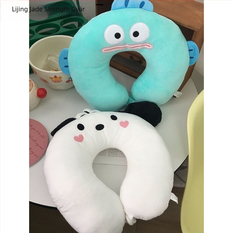 U-alakú nyakpárna pamut töltettel, tollmentes szövet, rajzfilmszerű dizájn, súly legfeljebb 0,5 kg