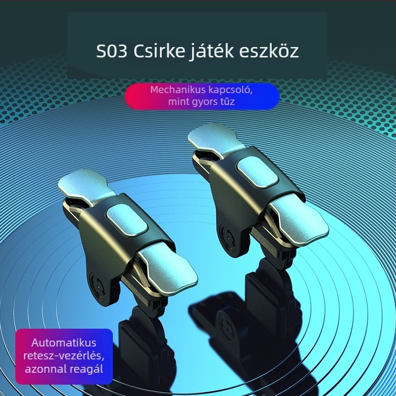 S03 Vezeték nélküli USB játékkontroller mobiltelefonokra - ABS+fém, négy ujjas támogatás