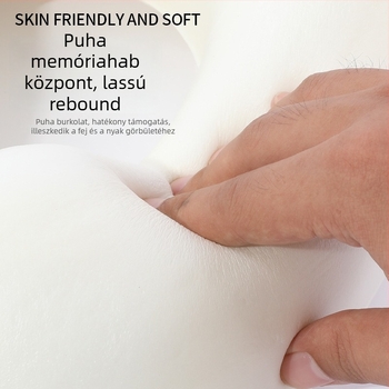 Hordozható U-alakú nyakpárna - memóriahab, Milk Silk anyag, összecsukható, univerzális használatra