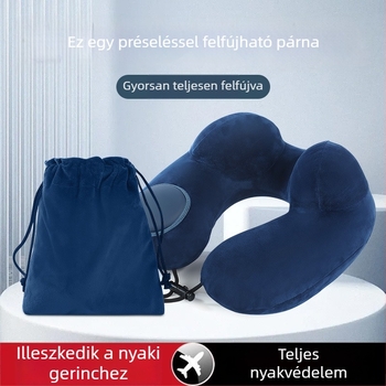 Utazási felfújható U-formájú nyakpárna rövid szundikálásokhoz utazás közben