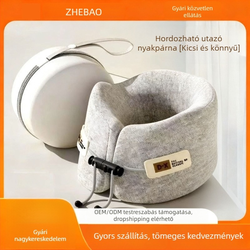 Memóriahabos U-formájú utazó nyakpárna – hordozható nyaki támasz repülőúton