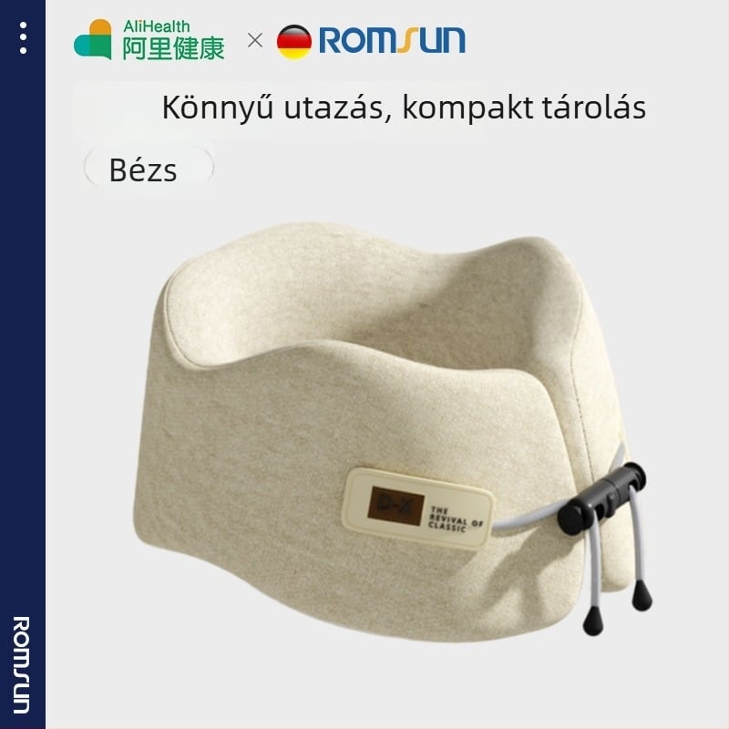Memóriahabos U-formájú utazó nyakpárna – hordozható nyaki támasz repülőúton