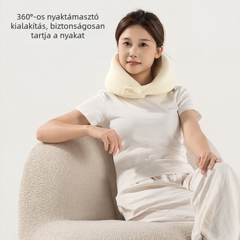Memóriahabos U-formájú párna, hűsítő utazáshoz és repülőgépes utazáshoz, irodai szundikáláshoz, hordozható, lassú visszaalakítás a formájába