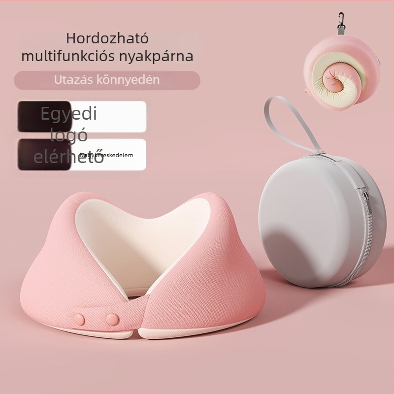 Memóriahabos U-formájú párna, hűsítő utazáshoz és repülőgépes utazáshoz, irodai szundikáláshoz, hordozható, lassú visszaalakítás a formájába