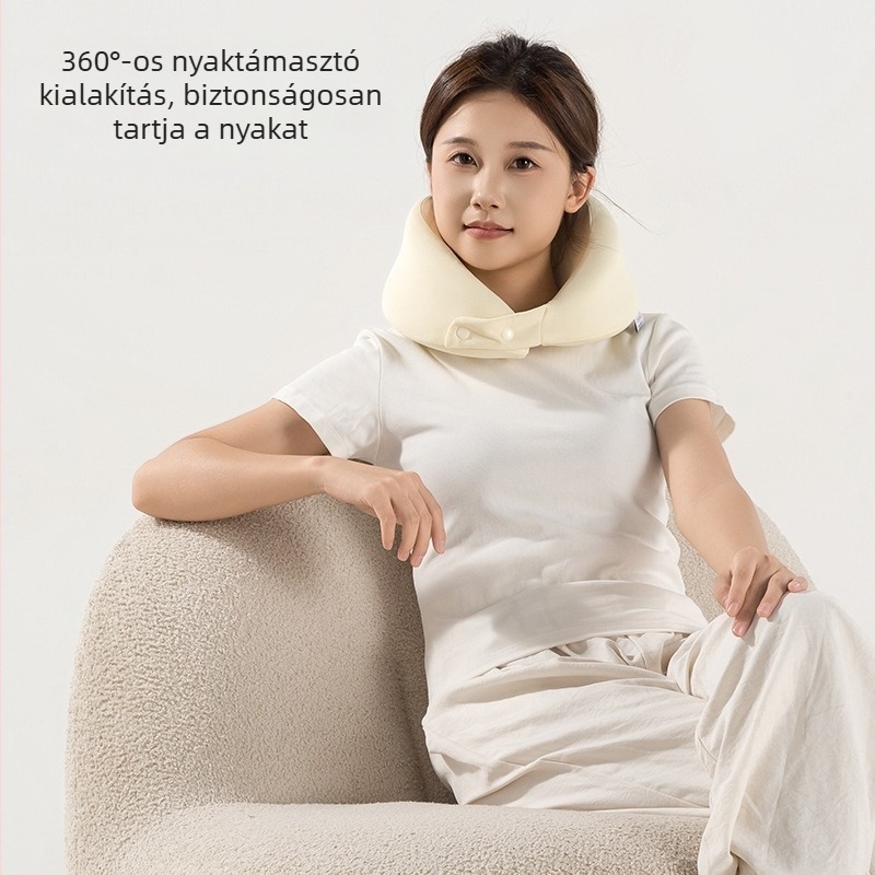 Memóriahabos U-formájú párna, hűsítő utazáshoz és repülőgépes utazáshoz, irodai szundikáláshoz, hordozható, lassú visszaalakítás a formájába