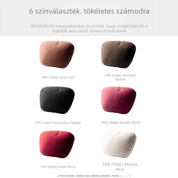 Autófejtámla nyakpárna, univerzális minden évszakhoz, mű plüss anyag, természetes rost töltet, autómárka logó
